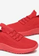 Czerwone Buty Sportowe z Perforacją i Elastycznym Sznurowaniem Helli
