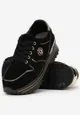 Czarne Sneakersy na Grubej Podeszwie z Wkładką ze Skóry Naturalnej Boza