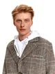 Klasyczny płaszcz w kratę z dodatkiem wełny