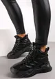 Czarne Sznurowane Sneakersy za Kostkę z Ociepleniem Levettes