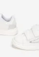 Białe Buty Sportowe ze Skórzaną Wkładką na Rzepy