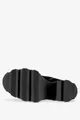 Czarne botki skórzane na platformie sznurowane produkt polski casu 2526-500-100