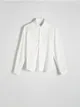 Koszula o dopasowanym kroju, z kolekcji PREMIUM, wykonana z dzianiny z bawełną. - biały