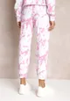 Różowe Spodnie Dresowe z Wzorem Tie-Dye Leiya