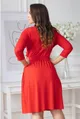 Czerwona sukienka z kopertowym dekoltem - LUCINNE