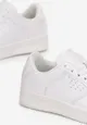 Białe Sznurowane Buty Sportowe na Płaskiej Podeszwie przed Kostkę Marchenta