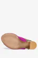 Fuksjowe sandały skórzane ażurowe na słupku produkt polski casu 2301