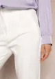 Białe Spodnie z Prostymi Nogawkami i Imitacją Kieszeni Viarvi