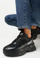 Czarne Sneakersy Ozdobione Napisami i Tłoczeniami na Podeszwie Virra