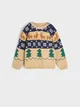 Wygodny sweter wykonany z miękkiej, bawełnianej dzianiny. - beżowy