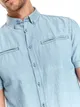 Denimowa koszula z krótkim rękawem, shaped fit