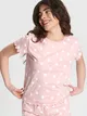 Piżama dwuczęściowa uszyta z bawełny z dodatkiem elastycznych włókien. - różowy
