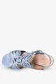 Niebieskie sandały skórzane damskie ażurowe na słupku produkt polski casu 2506