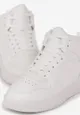 Białe Sneakersy Sznurowane za Kostkę z Perforacją Filomena