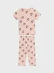 Wygodna, bawełniana piżama z nadrukiem Myszki Minnie na całości. - różowy