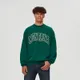 Luźna bluza crewneck w stylu college zielona - Khaki