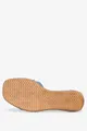 Niebieskie sandały skórzane espadryle damskie na koturnie z zakrytą piętą pasek wokół kostki kokarda produkt polski casu 2651-338