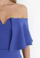 Granatowa Sukienka Mini Hiszpanka z Szeroką Falbaną Videla