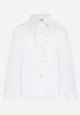 Biała Bawełniana Koszula z Koronką Przy Dekolcie i Kołnierzyku Acadite