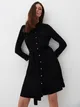 Koszulowa sukienka mini - Czarny