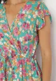 Zielona Rozkloszowana Sukienka Maxi w Kwiaty Illuma