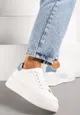 Biało-Niebieskie Sneakersy na Modnej Platformie Broida