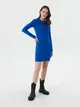 Sukienka mini z marszczeniami - Niebieski