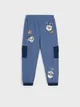 Spodnie dresowe wykonane z bawełnianej dzianiny, ozdobione nadrukiem z Psiego Patrolu. - niebieski