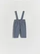 Spodnie o prostym fasonie, wykonane ze strukturalnej, bawełnianej dzianiny. - granatowy