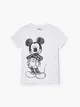 Biała koszulka z nadrukiem Mickey Mouse - Biały