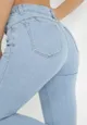 Niebieskie Jeansy Skinny z Efektem Push Up Judia