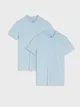 Komplet dwóch bawełnianych koszulek polo, wykonanych z bawełnianej dzianiny. - błękitny