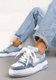 Niebieskie Sneakersy na Niskiej Platformie z Grubymi Sznurowadłami Vansyla