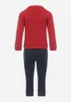 Czerwony 2-Częściowy Komplet Dresowy Bluza i Spodnie na Gumce Amukelo
