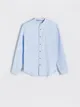 Bawełniana koszula slim fit - Niebieski