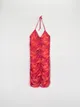 Sukienka mini z wiązaniem - Różowy