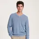 Sweter z dekoltem V - Niebieski