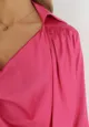 Różowa Bluzka z Lejącym Dekoltem Somara