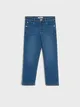 Wygodne spodnie jeansowe wykonane z bawełnianej tkaniny z dodatkiem elastycznych włókien. - niebieski