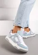 Niebieskie Sneakersy Ozdobione Jeansowymi Naszywkami Cliome