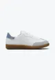 Biało-Niebieskie Sznurowane Sneakersy Klasyczne z Cholewką przed Kostkę Laeltia