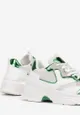 Zielone Sneakersy na Grubej Podeszwie ze Wstawkami z Perforacją Lanya