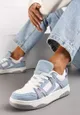 Niebieskie Sneakersy Ozdobione Jeansowymi Naszywkami Cliome
