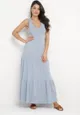 Niebieska Bawełniana Sukienka Maxi Bez Rękawów Lorenis