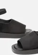 Czarne Sandały z Kwadratowym Noskiem na Platformie Kalila