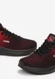 Czarno-Czerwone Sznurowane Buty Sportowe na Płaskiej Podeszwie z Efektem Ombre Pharli