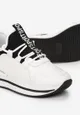 Białe Sneakersy na Platformie z Metaliczną Wstawką Constony