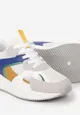Biało-Szare Sneakersy z Kolorowymi Wstawkami Nestra