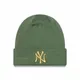 Damska czapka zimowa NEW ERA WMNS METALLIC LOGO BEANIE NEW YORK YANKEES - zielona