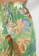 Zielone Szerokie Spodnie z Wiskozy w Kwiaty Naomie